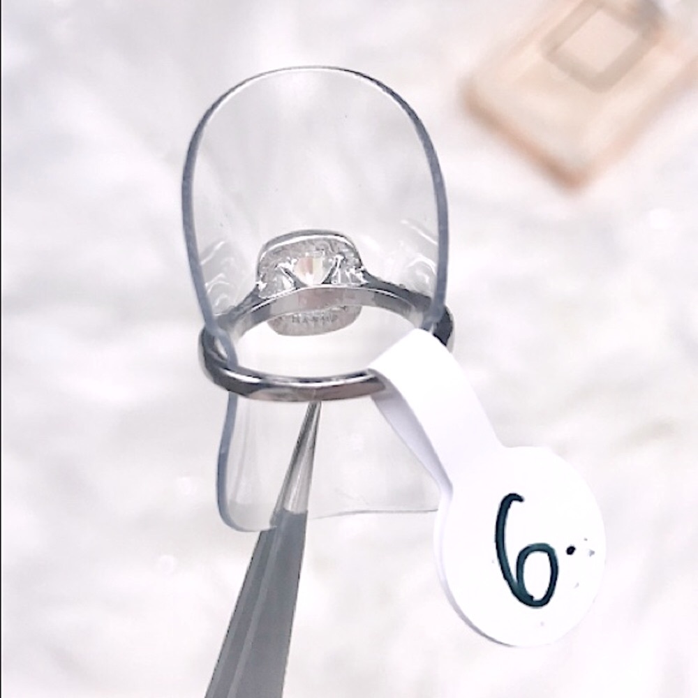 🧡10/$45🧡NEW CZ Halo Silver Crystal Ring - Picture 5 of 6